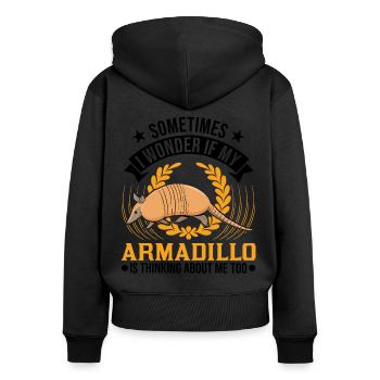 Armadillo Gift Armadillo - Women's Premium Organic Zip Hoodie - black - Back - Julia (174cm)