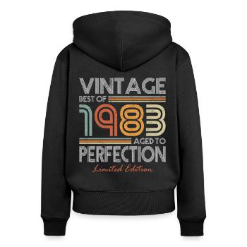 40th birthday born 1983 Best of 1983 - Women's Premium Organic Zip Hoodie - black - Back - Julia (174cm)