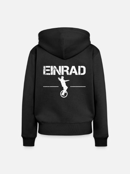 Einrad - Frauen Premium Bio Zip Hoodie - Schwarz