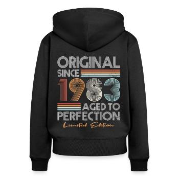 40th birthday born 1983 Original Since 1983 - Women's Premium Organic Zip Hoodie - black - Back - Julia (174cm)