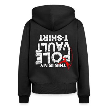 Pole Viertel und Feldstabhochsprung - Frauen Premium Bio Zip Hoodie - Schwarz - Hinten - Julia (174cm)