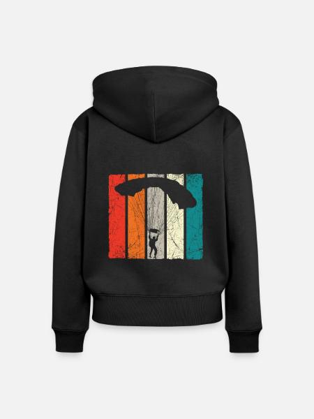 Skydive Skydiver Fallschirmspringer Fallschirm - Frauen Premium Bio Zip Hoodie - Schwarz
