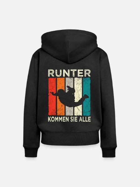 Skydive Skydiver Fallschirmspringer Fallschirm - Frauen Premium Bio Zip Hoodie - Schwarz