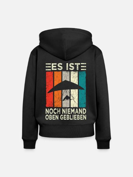 Hangglider Gleiter Drachenflieger Drache - Frauen Premium Bio Zip Hoodie - Schwarz