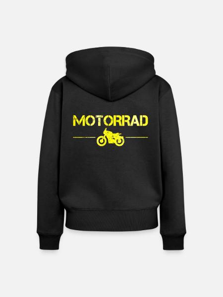 Motorrad - Frauen Premium Bio Zip Hoodie - Schwarz