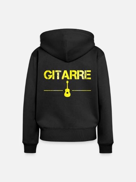 Gitarre - Frauen Premium Bio Zip Hoodie - Schwarz