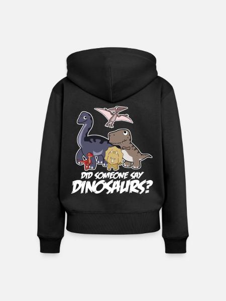 Dinosaurier Dinos Dino - Frauen Premium Bio Zip Hoodie - Schwarz