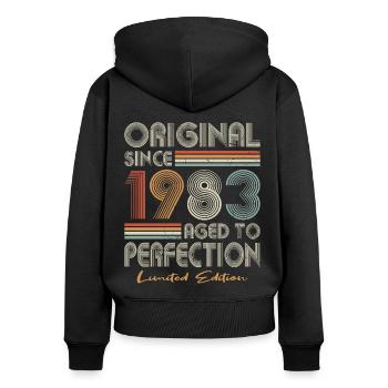 40th birthday born 1983 Original Since 1983 - Women's Premium Organic Zip Hoodie - black - Back - Julia (174cm)