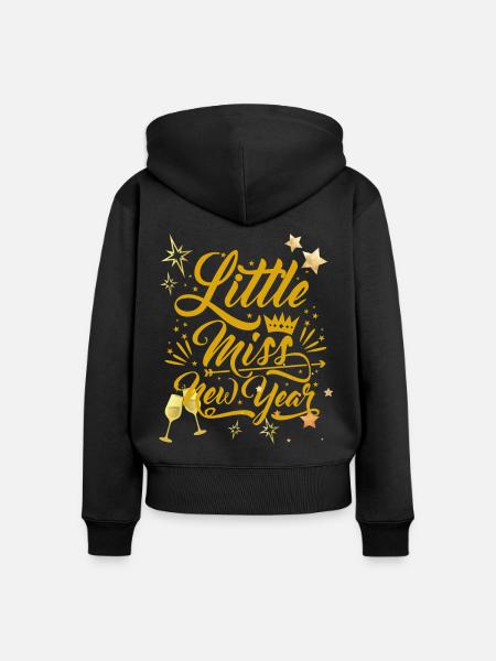 KLEINE MISS SILVESTER - Frauen Premium Bio Zip Hoodie - Schwarz