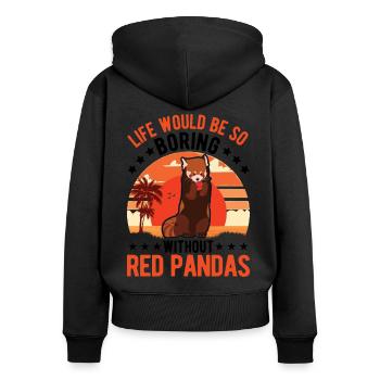 Red Panda Gift Cat Bear Red Panda - Women's Premium Organic Zip Hoodie - black - Back - Julia (174cm)