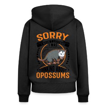 Opossum Cadeau Marsupial Opossum - Sweat à capuche zippé Premium bio Femme - noir - Dos - Julia (174cm)