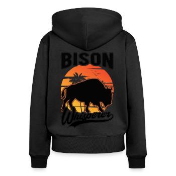 Buffalo Whisperer Buffalo Whisperer Water Buffalo - Women's Premium Organic Zip Hoodie - black - Back - Julia (174cm)