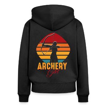 Archery Women Archer - Women's Premium Organic Zip Hoodie - black - Back - Julia (174cm)
