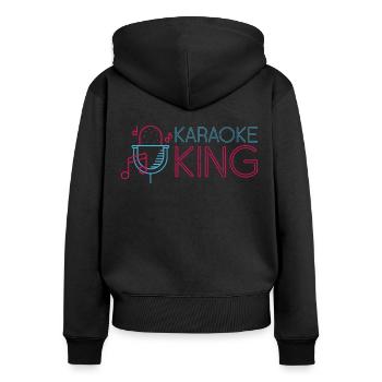 Karaoke Singer 80s Retro Karaoke - Frauen Premium Bio Zip Hoodie - Schwarz - Hinten - Julia (174cm)