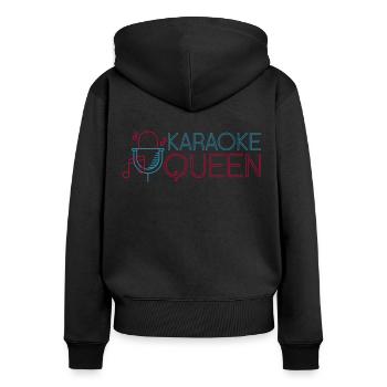 Karaoke Singer 80s Retro Karaoke - Frauen Premium Bio Zip Hoodie - Schwarz - Hinten - Julia (174cm)