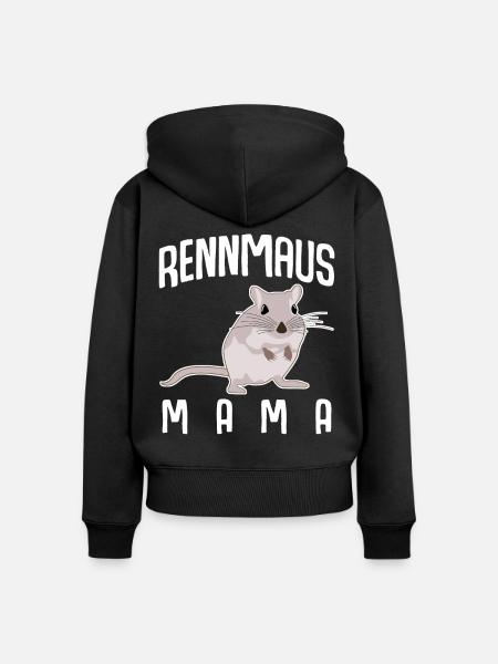 Rennmaus Rennmäuse Rennmausmama - Frauen Premium Bio Zip Hoodie - Schwarz