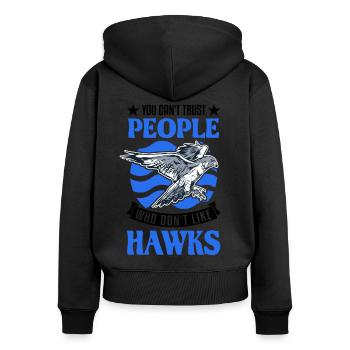 Falke Falkner Turmfalke Falknerei Falkner - Frauen Premium Bio Zip Hoodie - Schwarz - Hinten - Julia (174cm)