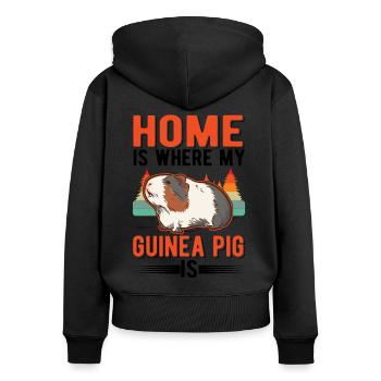 Cochons d’Inde à la maison Cochon d’Inde - Sweat à capuche zippé Premium bio Femme - noir - Dos - Julia (174cm)