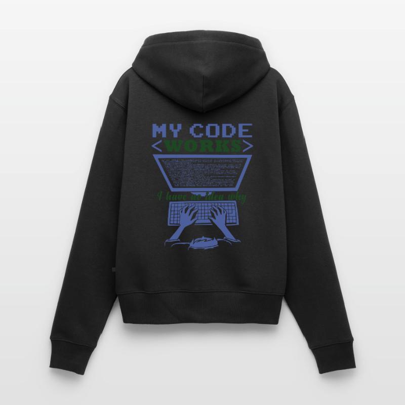 Funny Code Joke Coding Women's Premium Organic Zip Hoodie