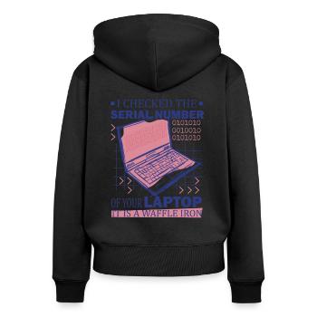 Funny Computer Science IT Support - Women's Premium Organic Zip Hoodie - black - Back - Julia (174cm)