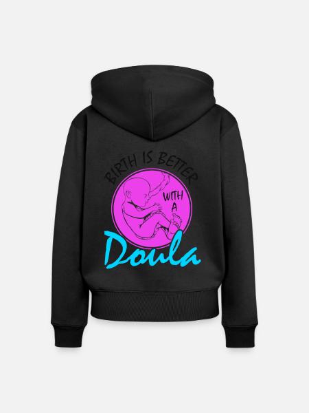 Besser Mit Einer - Frauen Premium Bio Zip Hoodie - Schwarz
