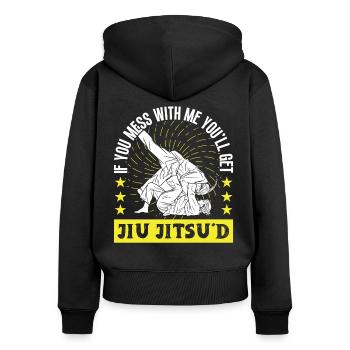 Jujutsu vous obtiendrez Jiu Jitsud Arts Martiaux MMA - Sweat à capuche zippé Premium bio Femme - noir - Dos - Julia (174cm)