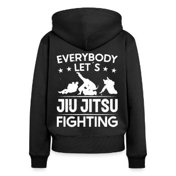 Jujutsu Tout le monde laisse le Jiu Jitsu Combattre le MMA - Sweat à capuche zippé Premium bio Femme - noir - Dos - Julia (174cm)