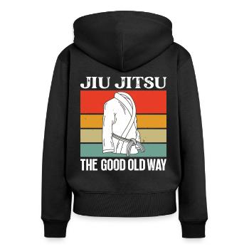 Jiu Jitsu Good Old Way Jujutsu Martial Arts MMA - Frauen Premium Bio Zip Hoodie - Schwarz - Hinten - Julia (174cm)