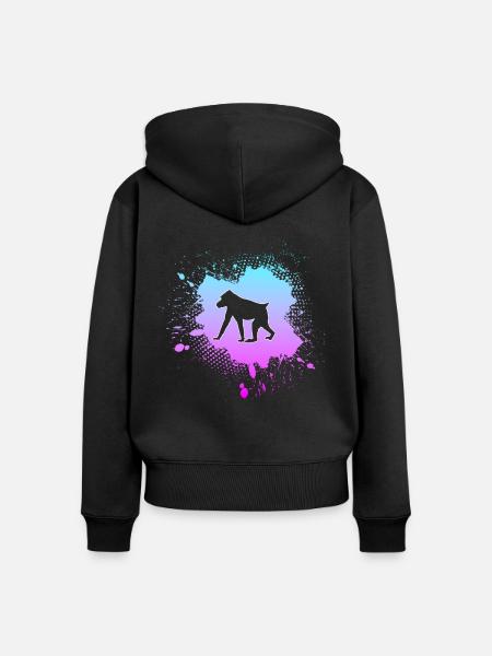 Affe - Frauen Premium Bio Zip Hoodie - Schwarz