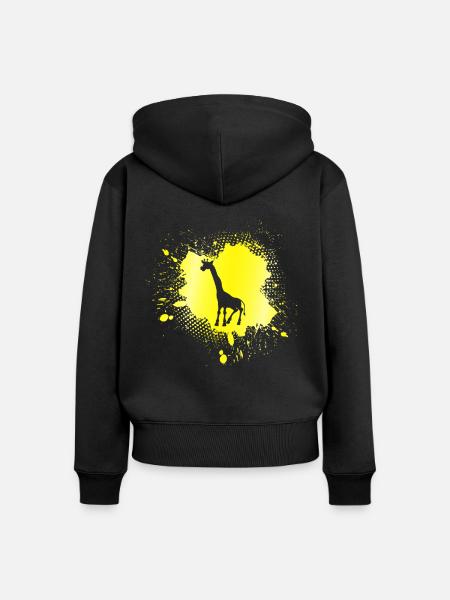 Giraffe - Frauen Premium Bio Zip Hoodie - Schwarz