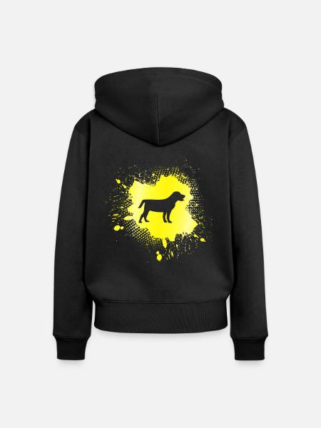 Hund - Frauen Premium Bio Zip Hoodie - Schwarz