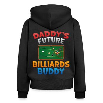 Billard Joueur de billard Balle Papa Fils - Sweat à capuche zippé Premium bio Femme - noir - Dos - Julia (174cm)