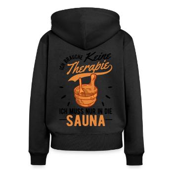 Sauna Therapy Sauna Master Sauna-goers - Women's Premium Organic Zip Hoodie - black - Back - Julia (174cm)