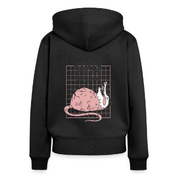 Igitt Menschen Lustiges Spruch T-shirt Opossum - Frauen Premium Bio Zip Hoodie - Schwarz - Hinten - Julia (174cm)
