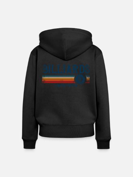 Billiards Pool Player Ball Retro - Frauen Premium Bio Zip Hoodie - Schwarz