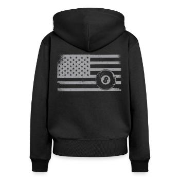 Billards Joueur de billard Balle - Sweat à capuche zippé Premium bio Femme - noir - Dos - Julia (174cm)