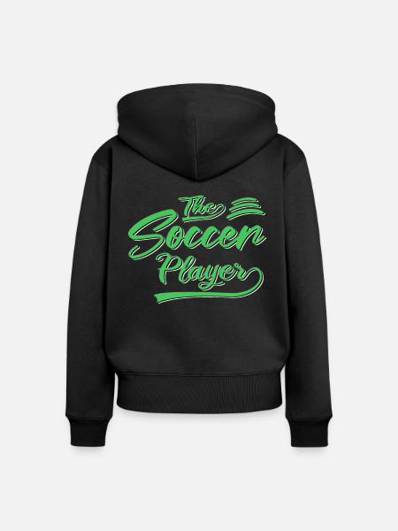the soccer player - Frauen Premium Bio Zip Hoodie - Schwarz