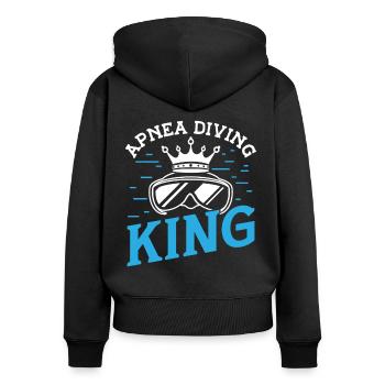 Apnea Diving King Freediving Diving Diver Swimming - Frauen Premium Bio Zip Hoodie - Schwarz - Hinten - Julia (174cm)