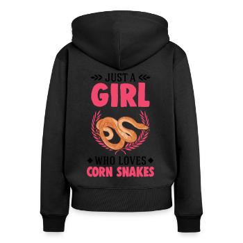 Corn Snake Girl Corn Snake - Sweat à capuche zippé Premium bio Femme - noir - Dos - Julia (174cm)