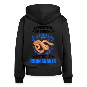 Corn Snake Cadeau Corn Snake - Sweat à capuche zippé Premium bio Femme - noir - Dos - Julia (174cm)