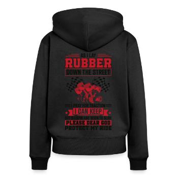 Drag Racing Race Car Prayer - Frauen Premium Bio Zip Hoodie - Schwarz - Hinten - Julia (174cm)