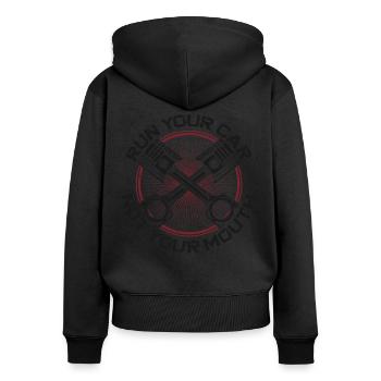 Drag Racing Race Car Vintage Run - Frauen Premium Bio Zip Hoodie - Schwarz - Hinten - Julia (174cm)