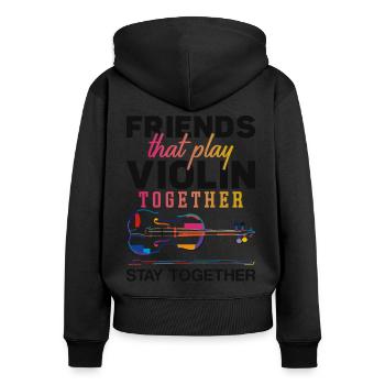 Violon Violoniste Besties Buddies - Sweat à capuche zippé Premium bio Femme - noir - Dos - Julia (174cm)