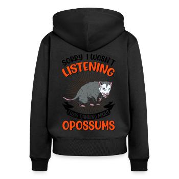 Opossum Cadeau Marsupial Opossum - Sweat à capuche zippé Premium bio Femme - noir - Dos - Julia (174cm)