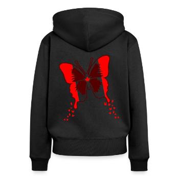 Canada Flag - Women's Premium Organic Zip Hoodie - black - Back - Julia (174cm)
