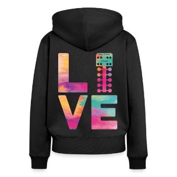 Drag Racing Race Car Watercolor - Frauen Premium Bio Zip Hoodie - Schwarz - Hinten - Julia (174cm)