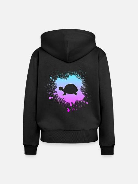 Schildkröte - Frauen Premium Bio Zip Hoodie - Schwarz