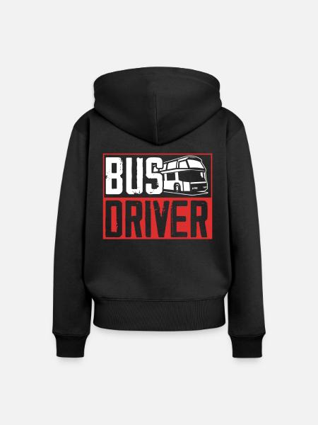 Busfahrer Busfahren Reisebus - Frauen Premium Bio Zip Hoodie - Schwarz