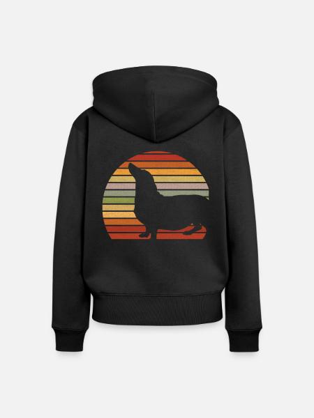 Dackel - Frauen Premium Bio Zip Hoodie - Schwarz