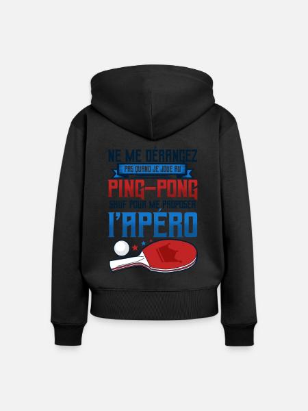 Joueurs de ping-pong - Sweat à capuche zippé Premium bio Femme - noir